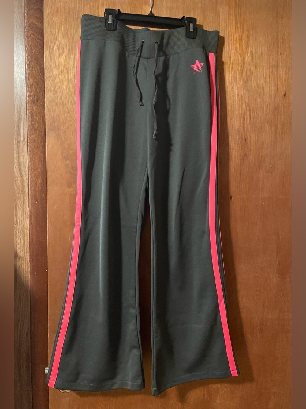 Vintage Y2K Arizona Flare Track Pants Loungewear Gray & Hot Pink. Size Large